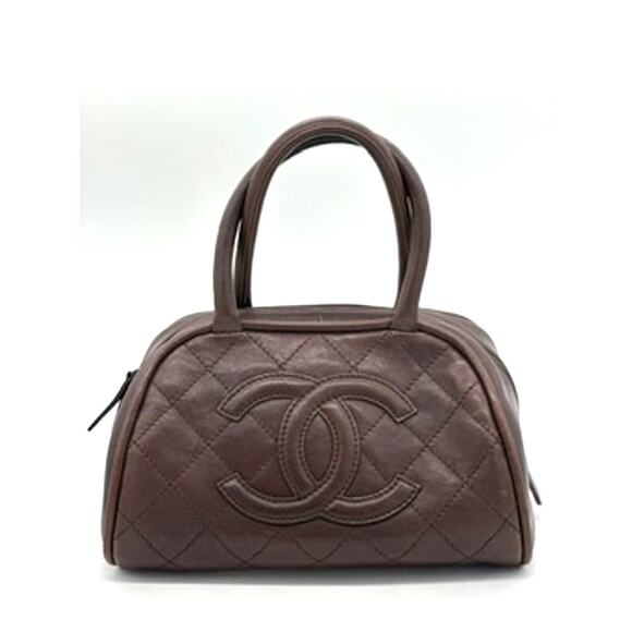 CHANEL Handbags - Chanel Quilted Leather Mini‎ Timeless Brown CC Bowler Bag*Authenticity Card